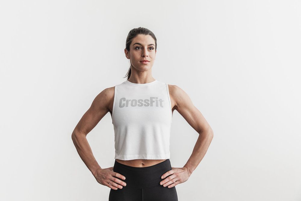 NOBULL Crossfit® Muscle Tank Üstleri Bayan - Beyaz - Turkiye (NCE-521483)